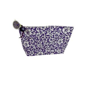 New Kilohana Clothing Co Bag Purple Hibiscus Floral Print Swimsuit Makeup Hawaii